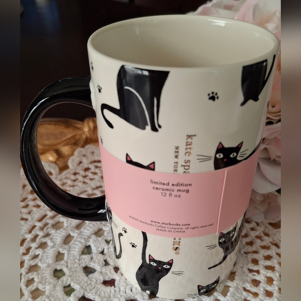 Starbucks x Kate Spade collaboration Black Cat Mug 355ml - Picture 3 of 6